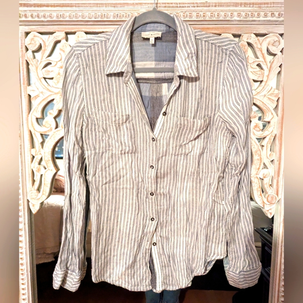 Lucky Brand striped button up (double layered size extra small)